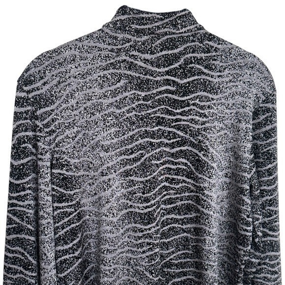 Chico's Travelers Silver Animal Print Long Sleeve Button Front Cardigan Size S - Picture 6 of 10